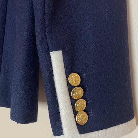 J. Crew Navy Blazer Jacket Women's Size 2 Gold Buttons Wool Office Academia - Picture 8 of 15